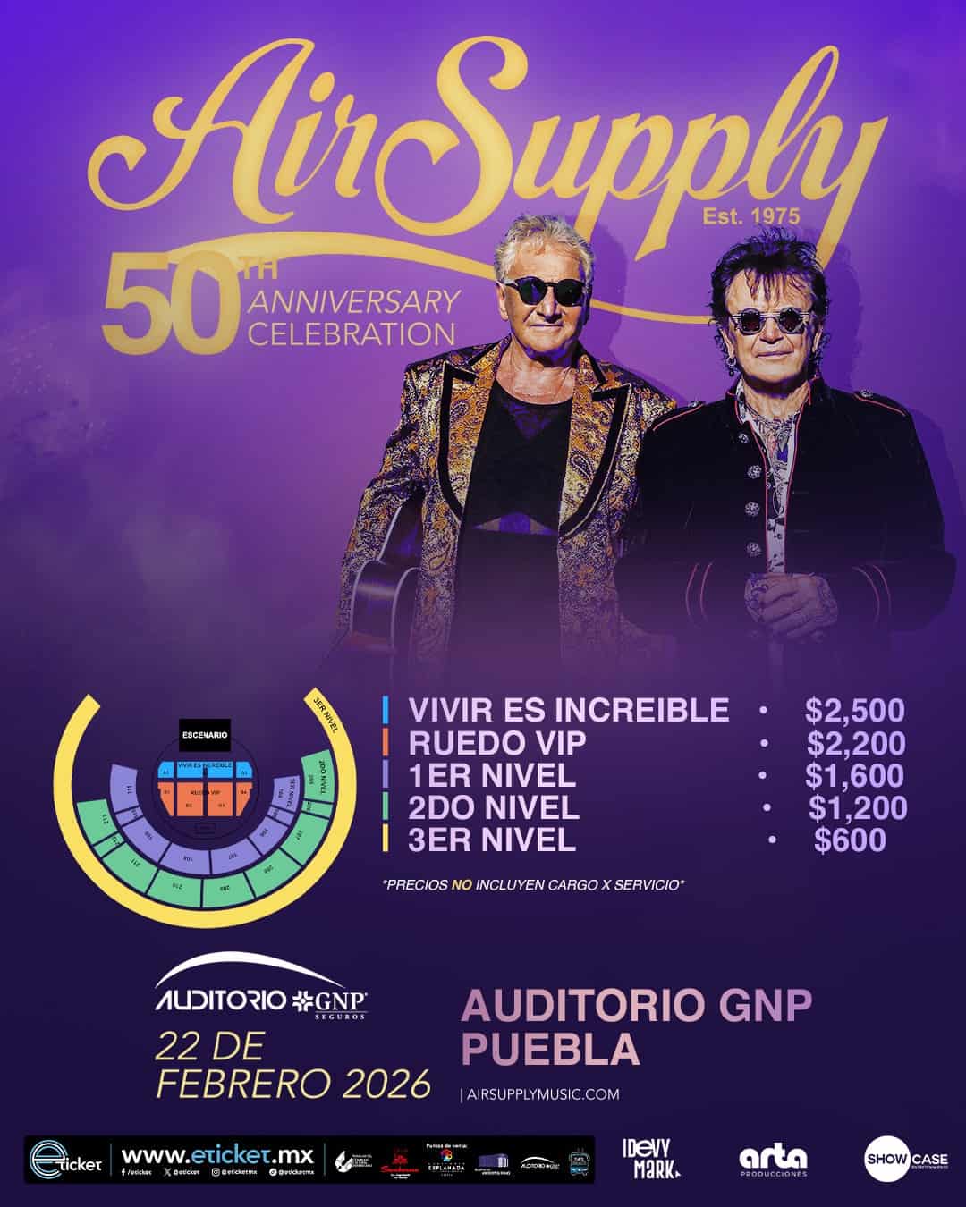 Air Supply Music llega a Puebla en 2026